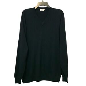 Tom James Vneck Cashmere Sweater Navy Blue Mens XL